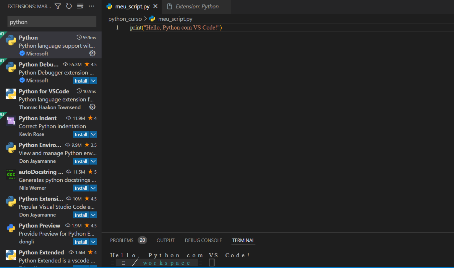 Curso de Python, aprenda o básico rapidamente - Aula 1